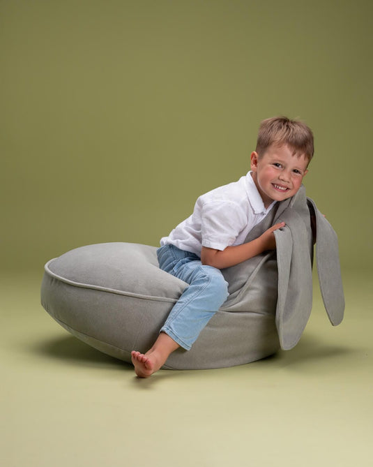 Pouf Enfant Lapin Vert d'Eau