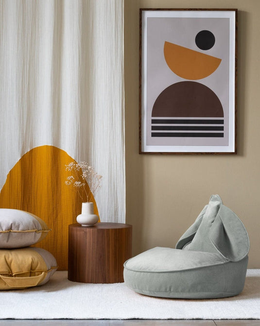 Pouf Enfant Lapin Vert d'Eau