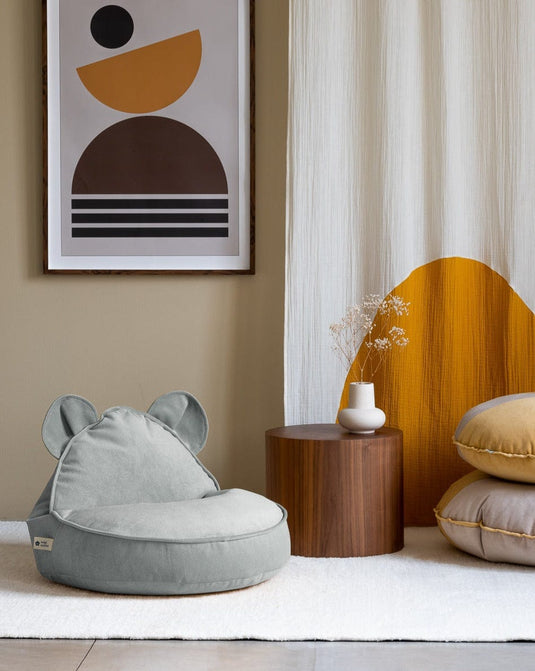 Pouf Enfant Ours Vert d'Eau