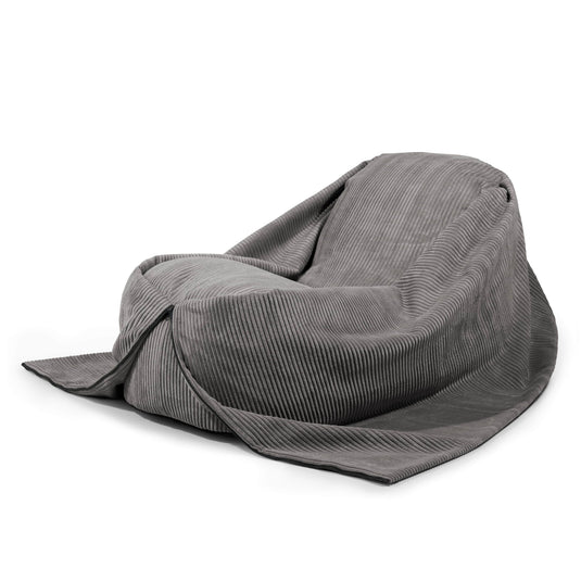 Pouf Enfant Velours Cotelé Gris Anthracite Pouf Français