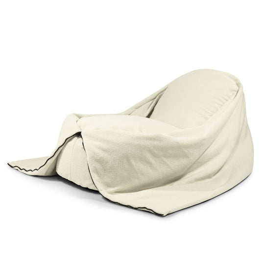 Pouf Enfant XXL en Bouclette Beige Laté Pouf Français