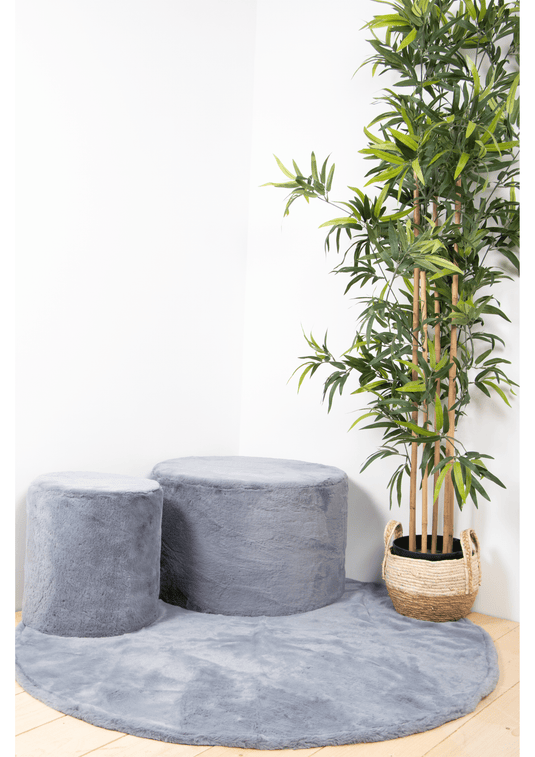 Pouf Fourrure Gris