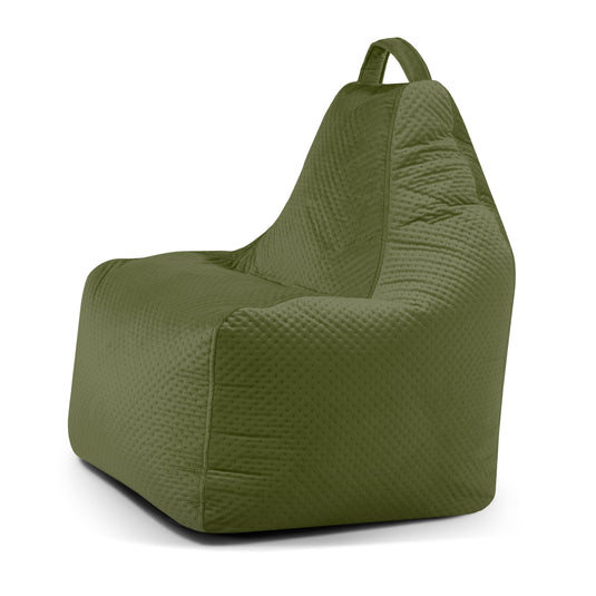Pouf Gamer en velours capitonné Vert Forêt Pouf Gamer Beaumont Concept