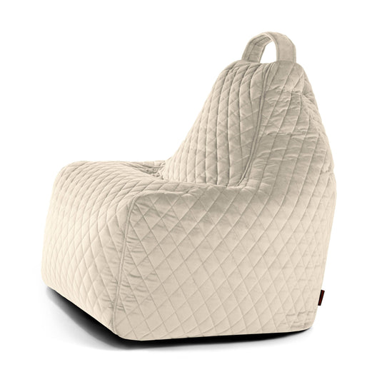 Pouf Gamer en velours royal Beige Crème Pouf Gamer Beaumont Concept