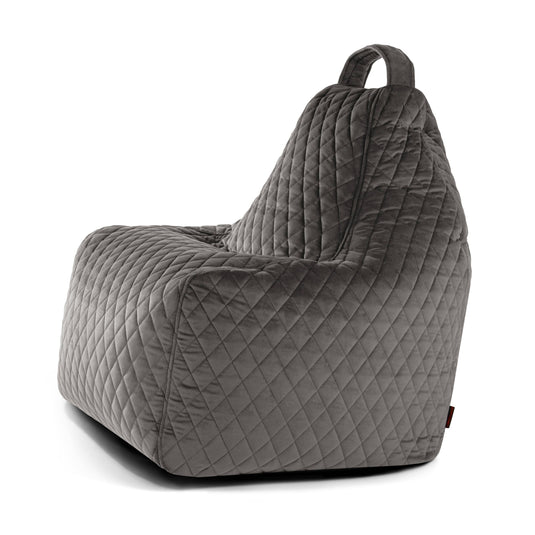 Pouf Gamer en velours royal Gris Anthracite Pouf Gamer Beaumont Concept