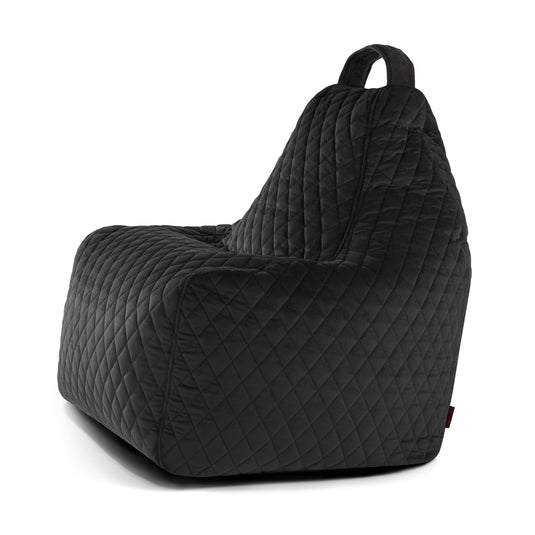 Pouf Gamer en velours royal Noir Profond Pouf Gamer Beaumont Concept