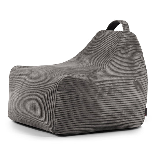 Pouf Gaming Velours Cotelé Gris Anthracite Pouf Français