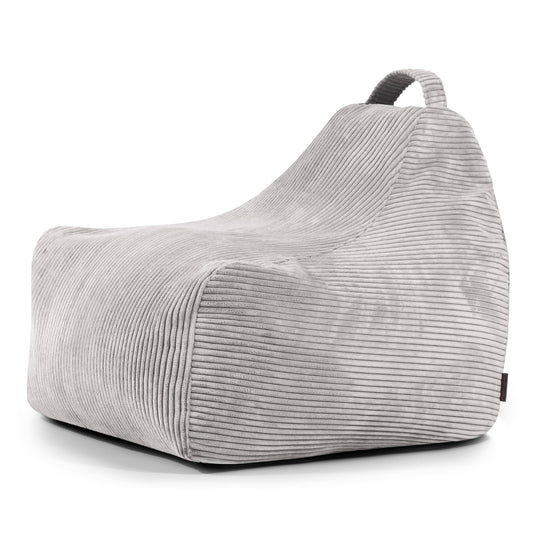 Pouf Gaming Velours Cotelé Gris Perle Pouf Français