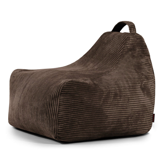 Pouf Gaming Velours Cotelé Marron Chocolat Pouf Français