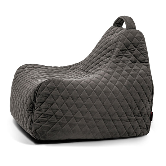 Pouf Gaming Velours Royal Gris Anthracite Pouf Français