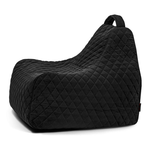 Pouf Gaming Velours Royal Noir Profond Pouf Français