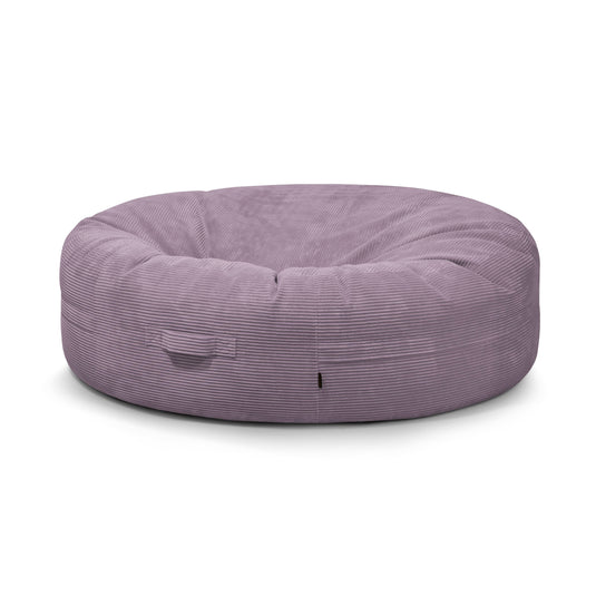Pouf Geant en Velours Côtelé Violet Lavande