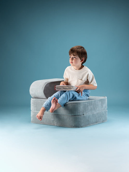 Pouf Lit Enfant Vert d'Eau