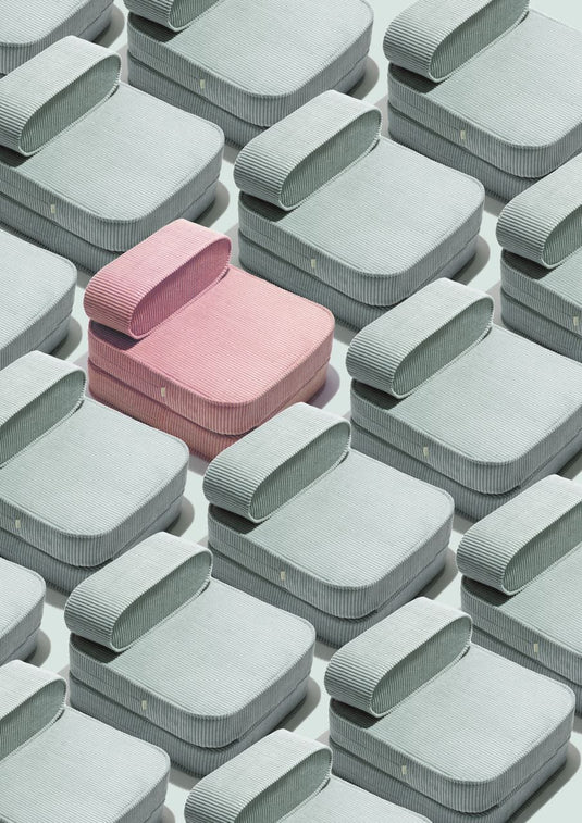 Pouf Lit Enfant Vert d'Eau