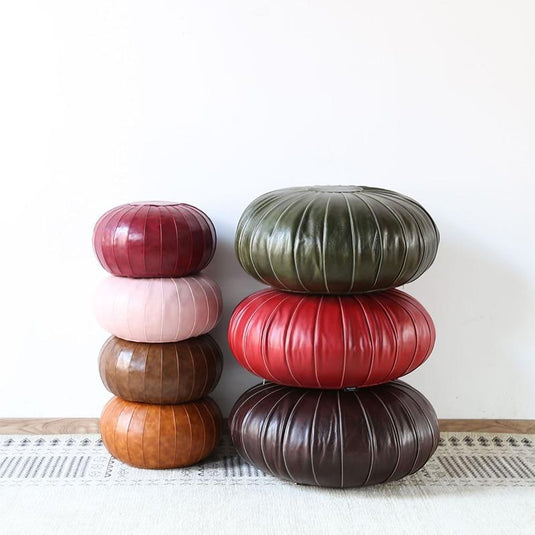 Pouf Marocain Cuir Marron