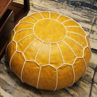 Pouf Marocain Jaune