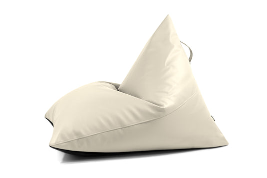 Pouf Poire cuir Beige Crème Beaumont Concept