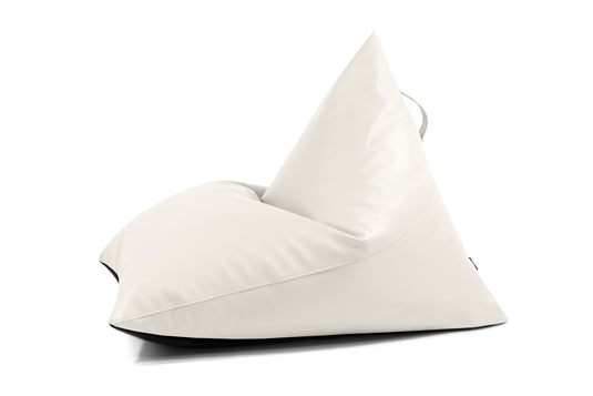 Pouf Poire cuir Blanc Neige Beaumont Concept