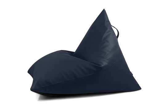 Pouf Poire cuir Bleu Marine Beaumont Concept