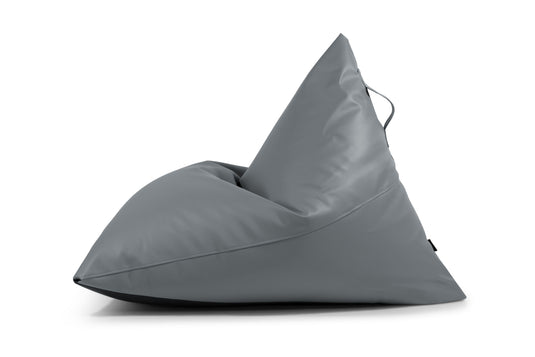 Pouf Poire cuir Gris Acier Beaumont Concept