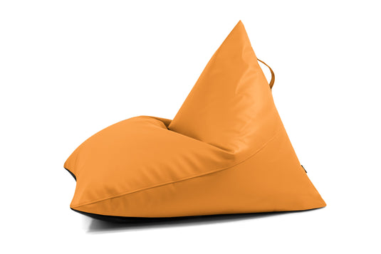 Pouf Poire cuir Orange Mandarine Beaumont Concept