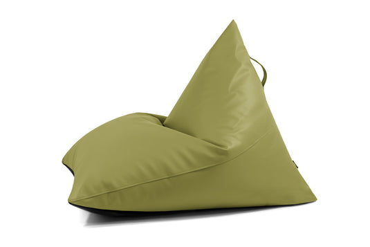 Pouf Poire cuir Vert Olive Beaumont Concept