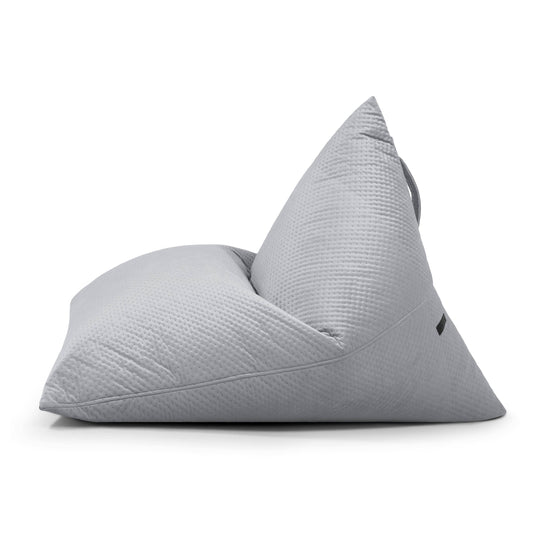 Pouf Poire velours capitonné Gris Perle Beaumont Concept