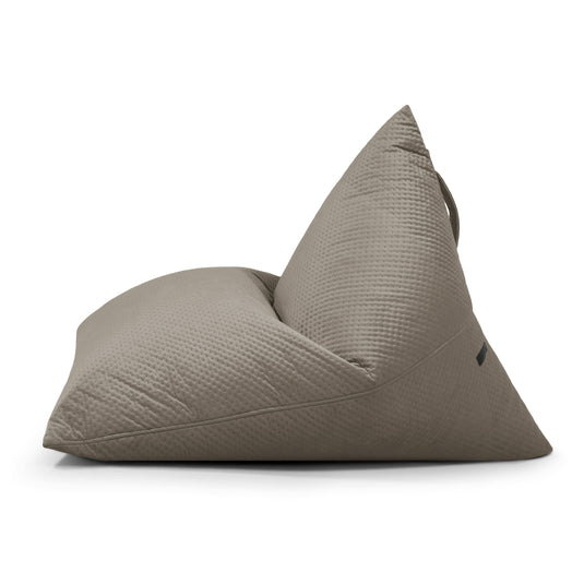 Pouf Poire velours capitonné Marron Taupe Beaumont Concept