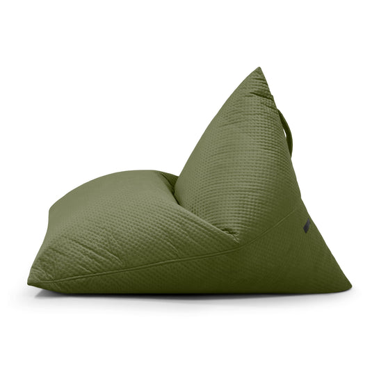 Pouf Poire velours capitonné Vert Forêt Beaumont Concept