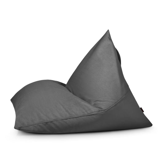 Pouf Poire velours Gris Anthracite Beaumont Concept