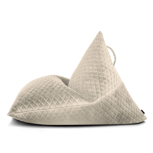 Pouf Poire velours royal Beige Crème Beaumont Concept