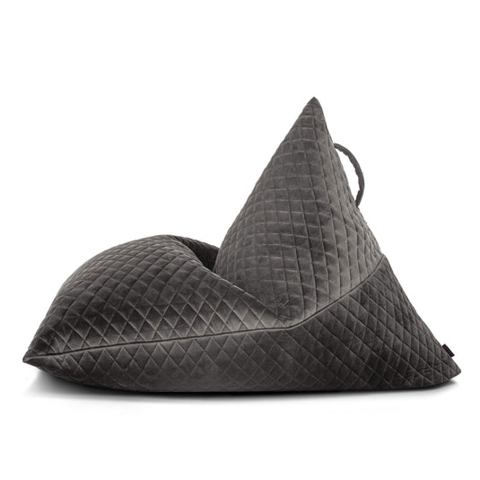 Pouf Poire velours royal Gris Anthracite Beaumont Concept