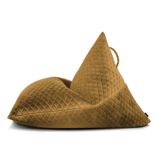 Pouf Poire velours royal Jaune Ocre Beaumont Concept