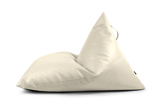 Pouf Poire XXL cuir Beige Crème Beaumont Concept