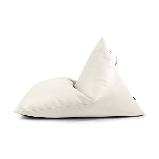 Pouf Poire XXL cuir Blanc Neige Beaumont Concept