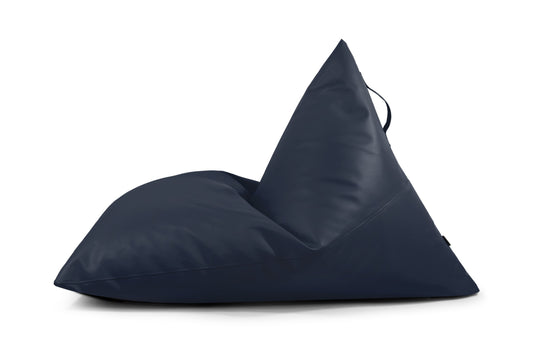 Pouf Poire XXL cuir Bleu Marine Beaumont Concept