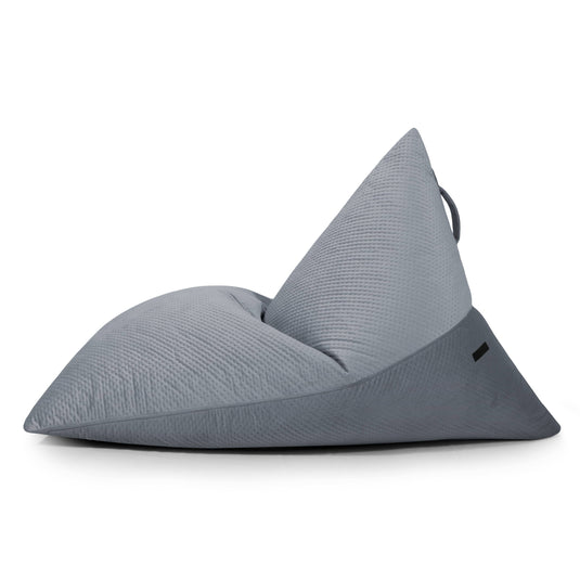 Pouf Poire XXL en velours capitonné Bleu Gris Beaumont Concept