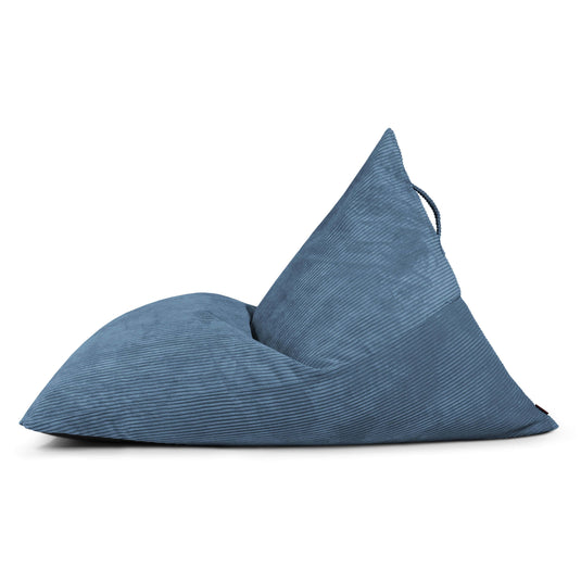 Pouf Poire XXL en velours cotelé Bleu Canard Beaumont Concept