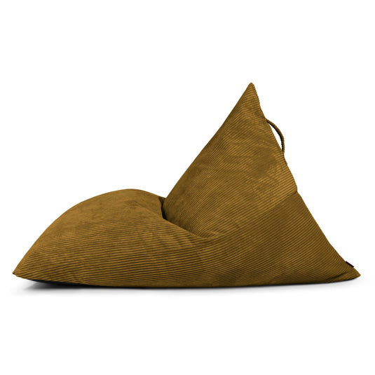 Pouf Poire XXL en velours cotelé Jaune Ocre Beaumont Concept