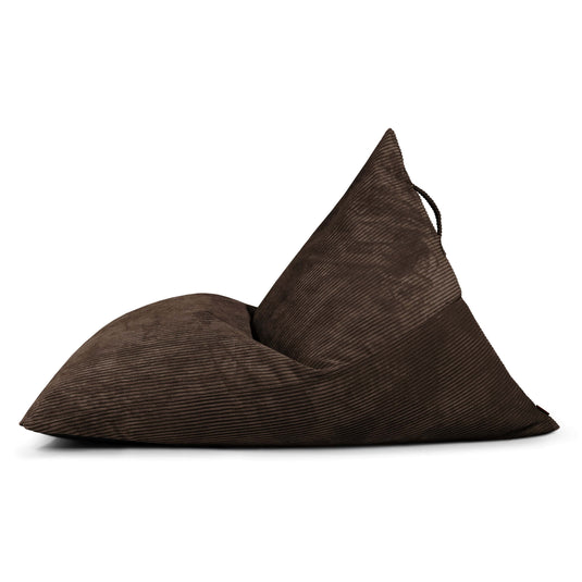 Pouf Poire XXL en velours cotelé Marron Chocolat Beaumont Concept