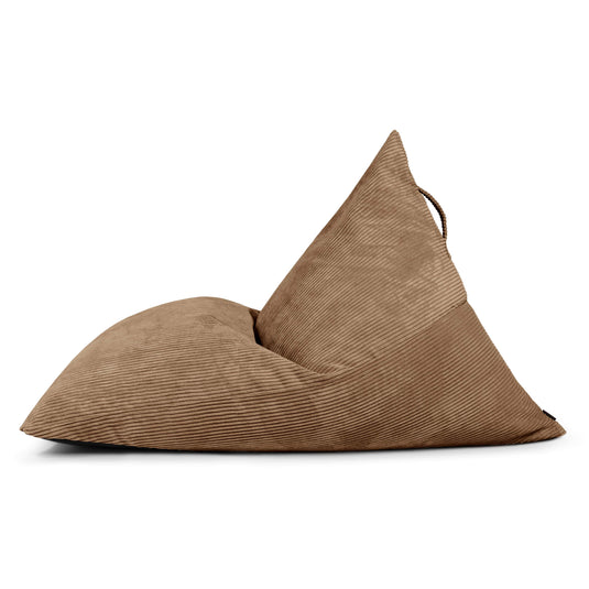 Pouf Poire XXL en velours cotelé Marron Noisette Beaumont Concept