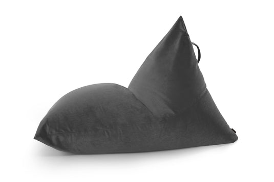 Pouf Poire XXL en velours Gris Anthracite Beaumont Concept