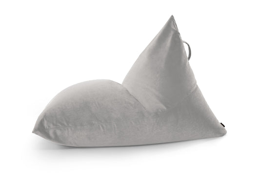 Pouf Poire XXL en velours Gris Perle Beaumont Concept