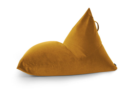 Pouf Poire XXL en velours Jaune Moutarde Beaumont Concept
