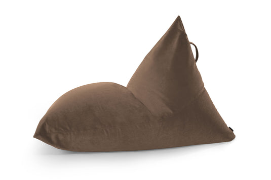 Pouf Poire XXL en velours Marron Café Beaumont Concept