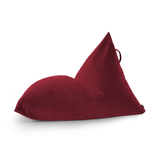 Pouf Poire XXL en velours Rouge Rubis Beaumont Concept