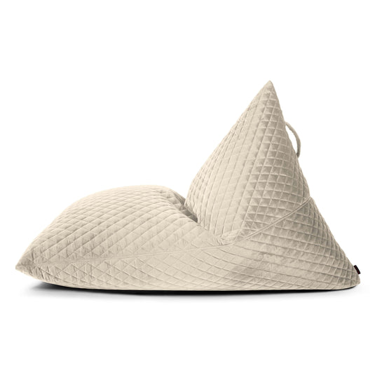 Pouf Poire XXL en velours royal Beige Crème Beaumont Concept