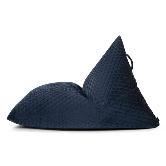 Pouf Poire XXL en velours royal Bleu Marine Beaumont Concept