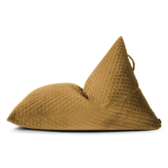 Pouf Poire XXL en velours royal Jaune Ocre Beaumont Concept