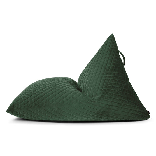 Pouf Poire XXL en velours royal Vert Forêt Beaumont Concept